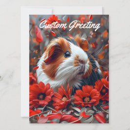 Cartão Porco-guineense entre Flores Vermelhas