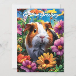 Cartão Porco-guineense entre flores vibrantes