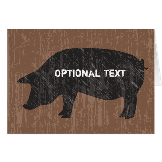 Cartão Porco Negro Russo (Frente horizontal)