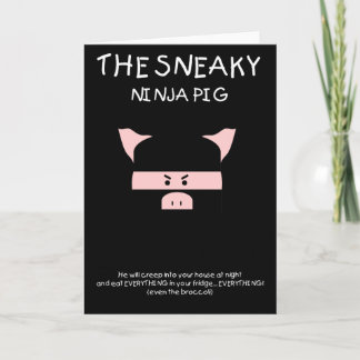 Cartão Porco Sneaky de Ninja