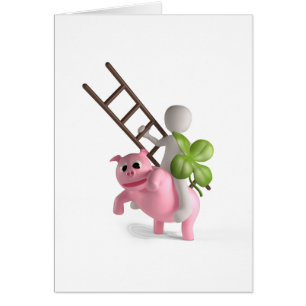 Cartão porco sortudo