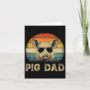 Cartão Porco Vintage Pai Amantes de Porco Papai Dia dos P