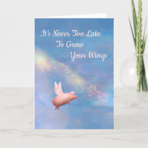 Cartão Porco Voador Cresce As Asas