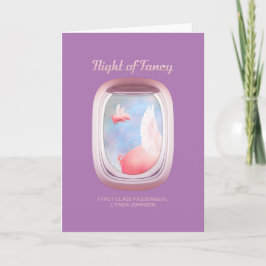 Cartão Porcos que voam no avião passado personalizados