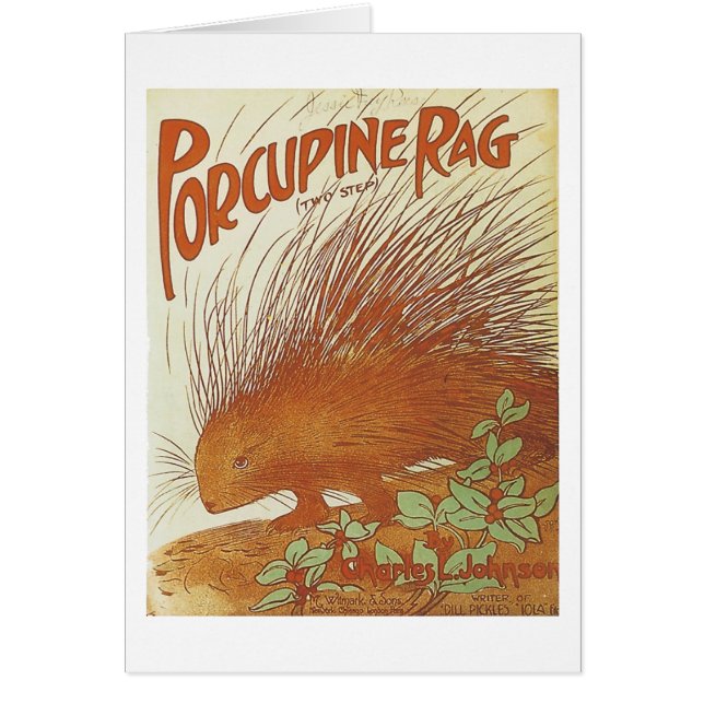 Cartão Porcupine Rag Vintage Cobrir (Frente)