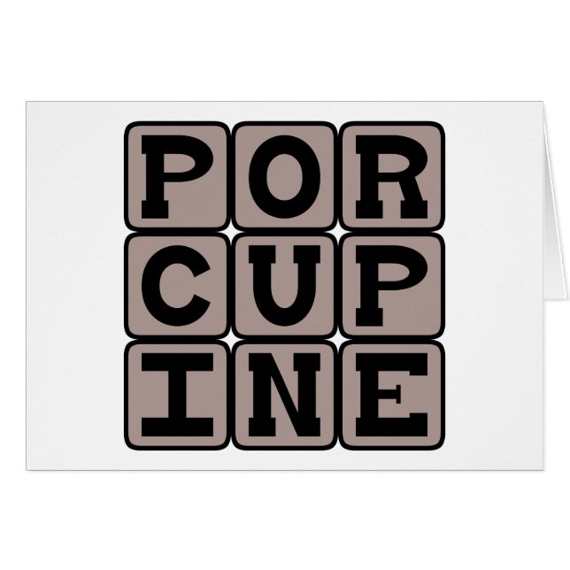 Cartão Porcupine, Roedor Enchido Com Nitidez (Frente Horizontal)