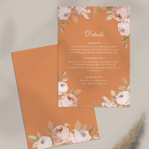 Cartão Pormenores de Casamento Boho Apricot Peonie