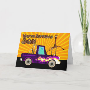 Cartão Porque este girafa é como o relâmpago da graxa,