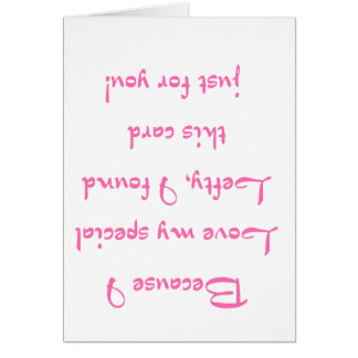 Cartão Porque eu amo - rosa