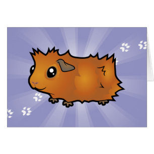 Cartão Porquinho-da-índia de desenho animado (desgrenhado