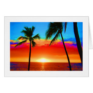 Cartão Pôrs do sol tropicais