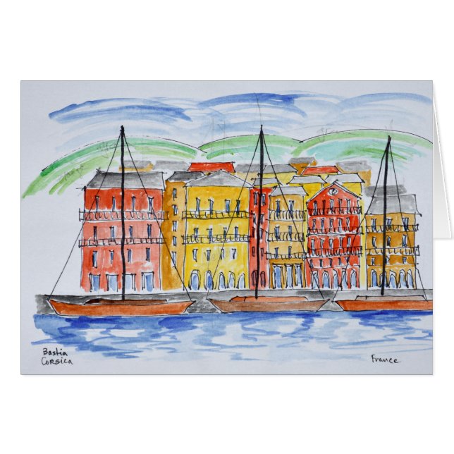 Cartão Port, Bastia| Córsega, França (Frente Horizontal)