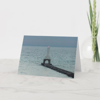 Cartão Port Washington Breakwater Light Greeting Card