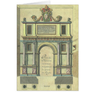 Cartão Porta de Entrada de Igreja Antiga Arquitetura Rena