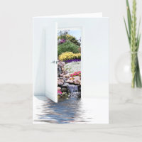 Porta de jardim de aniversário com cachoeiras