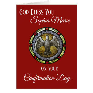 Cartão Porta de Vidro Estreita de Confirmação de Sacramen