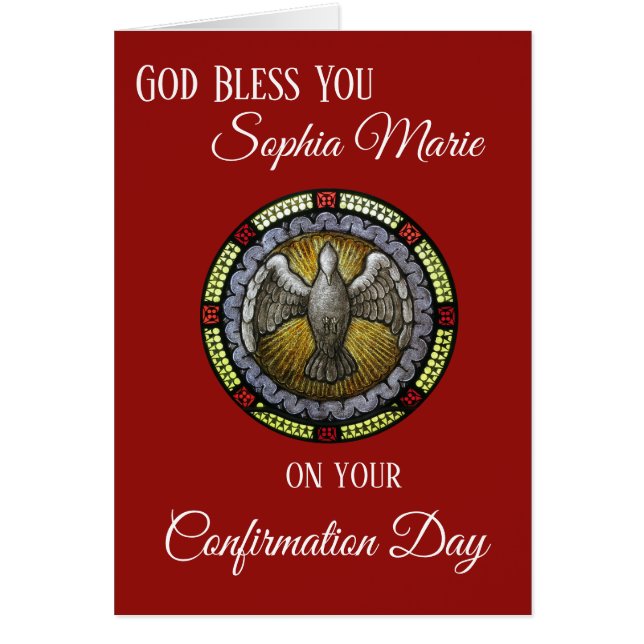 Cartão Porta de Vidro Estreita de Confirmação de Sacramen (Frente)