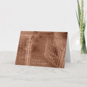 Cartão Porta do Cemitério Feliz Halloween