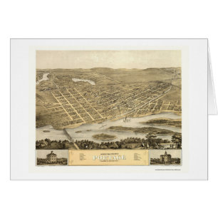 Cartão Portage, mapa panorâmico dos WI - 1868