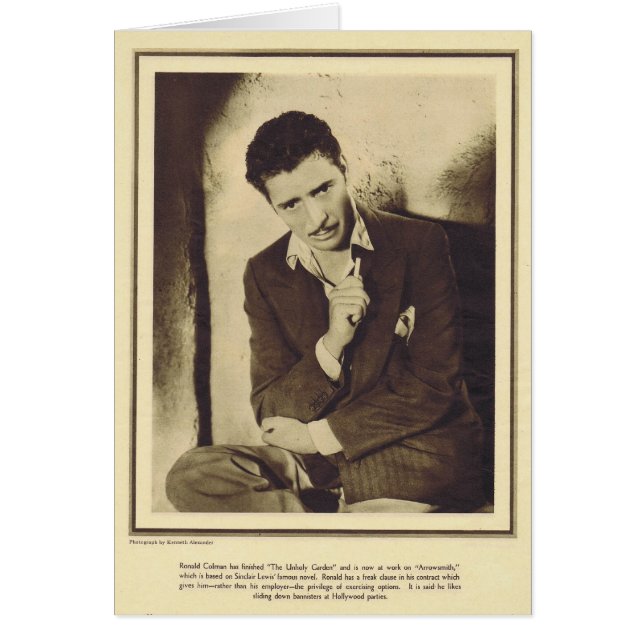 Cartão Portait 1931 de Ronald Colman (Frente)