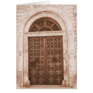 Cartão Portas de madeira no antigo quarto de Barcelona, E