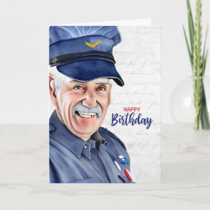 Cartão Porteiro Caucásico Masculino Masculino Postal Aniv