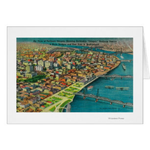 Cartão Portland da Air Show Bridges e