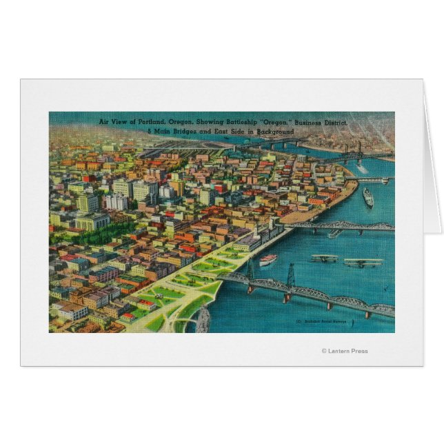 Cartão Portland da Air Show Bridges e (Frente Horizontal)