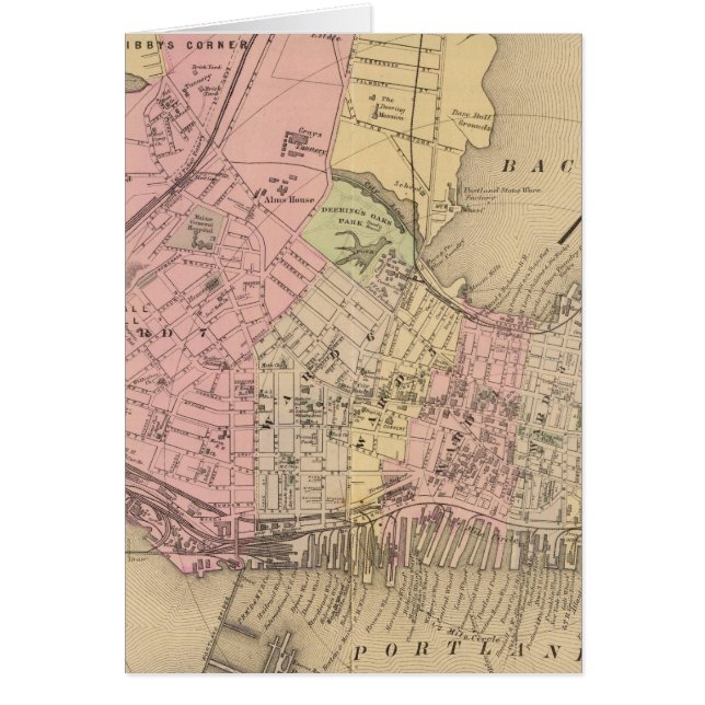 Cartão Portland e arredores, Maine (Frente)