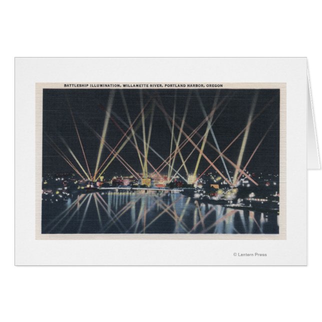 Cartão Portland, OR - Iluminação de Battleship (Frente Horizontal)