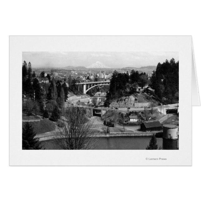 Cartão Portland, OR Town View do City Park (Frente Horizontal)