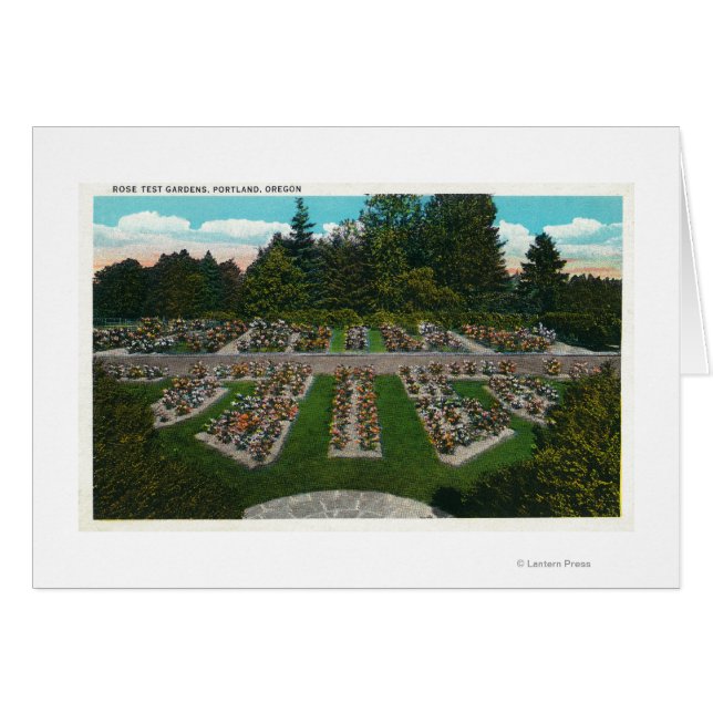 Cartão Portland, OregonView dos Jardins de Teste de Rosa (Frente Horizontal)
