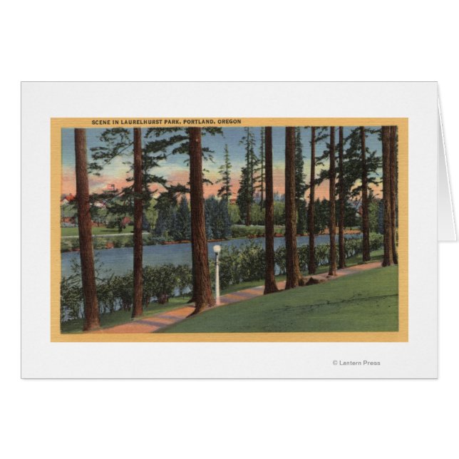 Cartão Portland, ORScene em Laurelhurst Park (Frente Horizontal)