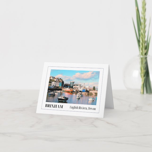Cartão Porto de Brixham, Riviera Inglesa, Devon (Frente)