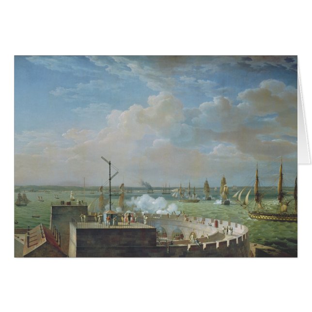Cartão Porto de Cherbourg, 1822 (Frente Horizontal)