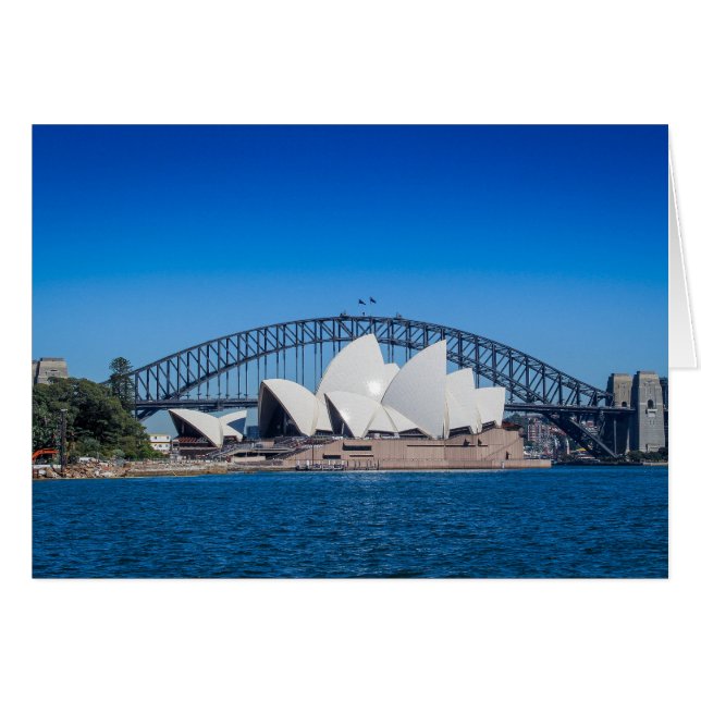 Cartão Porto de Sydney em uma manhã bonita (Frente Horizontal)