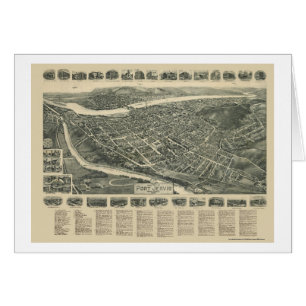 Cartão Porto Jervis, mapa panorâmico de NY - 1920