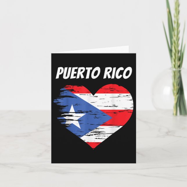 Cartão Porto Rico ama bandeira cardíaca presente porto-ri (Frente)