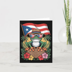 Cartão Porto Rico Boricua Coqui Sapo Taino Sun Puerto Ri