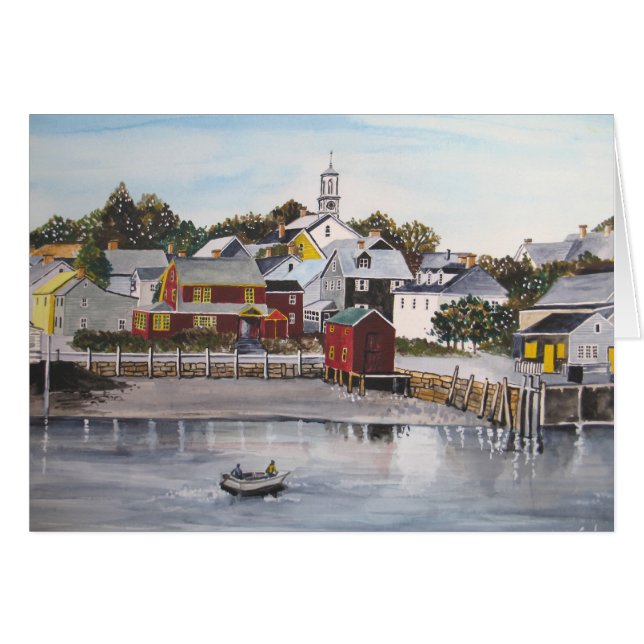 Cartão Portsmouth Harbor, New Hampshire (Frente Horizontal)