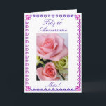 Cartão Português: Aniversário da mãe de 60 Anos 60th<br><div class="desc">Aniversário postal a Dinamarca Mãe do sexagésimo de de anos para o,  COM foto de rosas.  Imagem de flores cor-de-rosa e azuis no fundo branco. "60th mamã feliz do aniversário! ";   Personalize sua mensagem!   Fotografia por Maria Santos (Lusinhas faz Sul)</div>