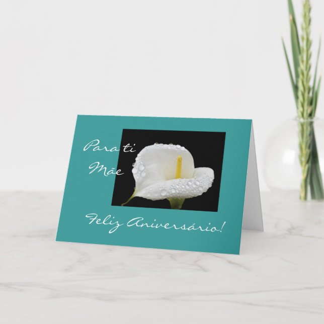 Cartão Português: Aniversário da mãe de Aniversario a (Frente)