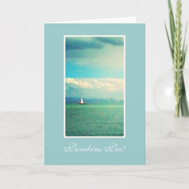 Cartão Português: O aniversário do pai do pai- de (Frente)