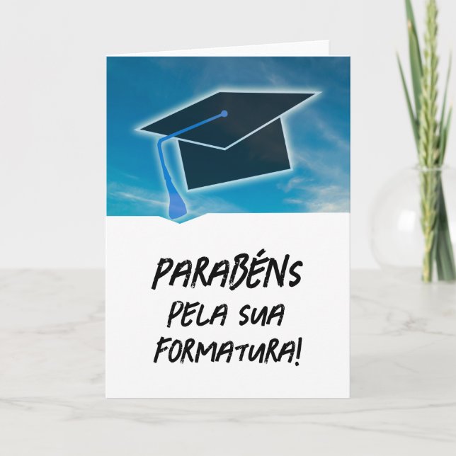 Cartão Português Parabéns pela Sua Formatura (Frente)