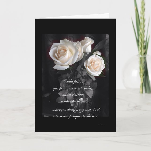 Cartão Português: Poema de Condolencias (Frente)