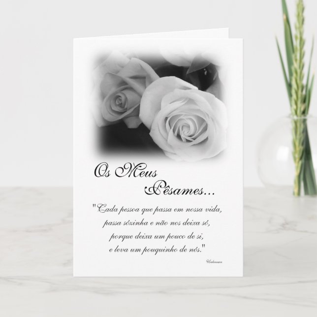 Cartão Português: Poema de Condolencias (Frente)