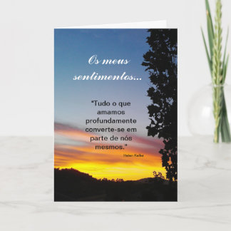 Cartão Português: sentimentos/simpatia Pêsames