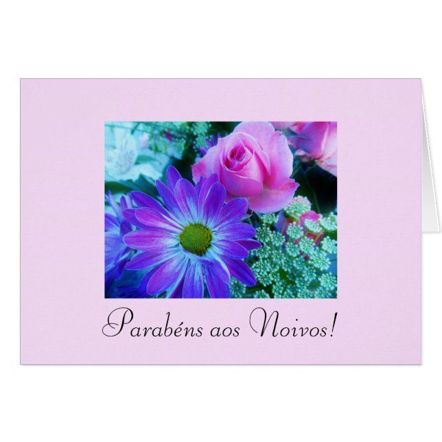 Cartão Português: Wedding/Casamento: Noivos do aos de (Frente Horizontal)