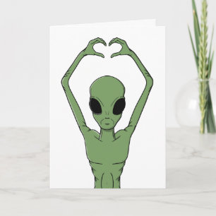 Cartão Pose do Coração Alien