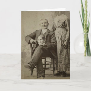 Cartão Posição Divertida e Assustadora de Marido e Esposa